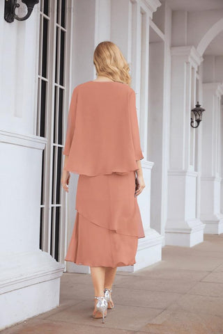 Vestido de fiesta formal de dos piezas corte A para la madre de la novia Sunderly SY28072