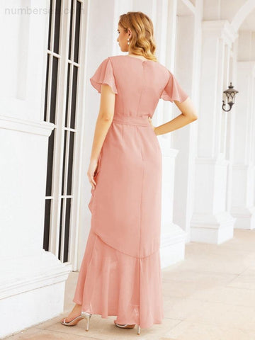 Vestidos de dama de honor Baoleely con volantes, estilo sirena, para fiestas formales, vestidos de noche, bailes de graduación y vestidos de violín 28042