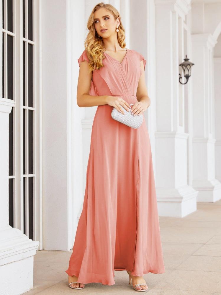 Vestidos de dama de honor Sunderly, vestido de gala formal con capa, vestido con espalda descubierta para la madre de la novia SY28058 