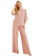Baoleely Élégante robe mère de la mariée 2 pièces, grande taille, pantalon, volants, couches argentées, peignoir 28064