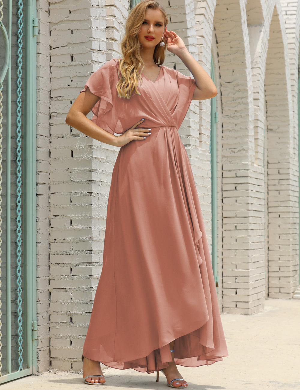 Cinnamon Pink Color Size 14 Mother of the Bride Dress SEA28020