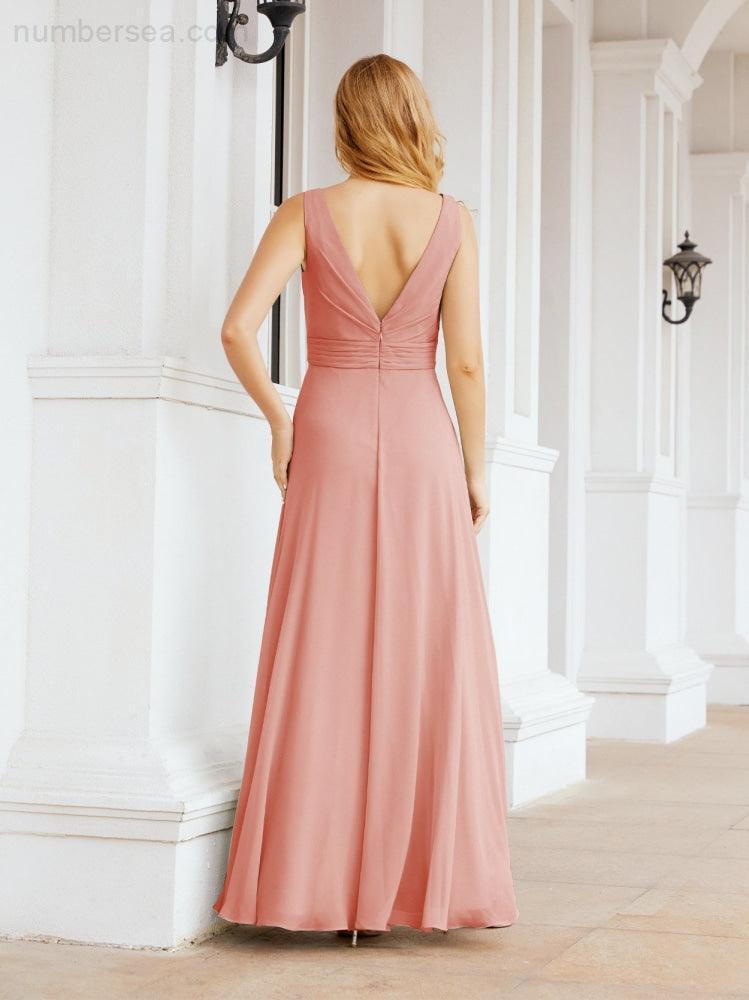 Baoleely Bridesmaid Dresses for Wedding Ruffles Long Formal Prom Gowns 28039