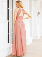Baoleely Sleeveless Bridesmaid Dresses Long Prom Gown Zipper with Keyhole Back 28056