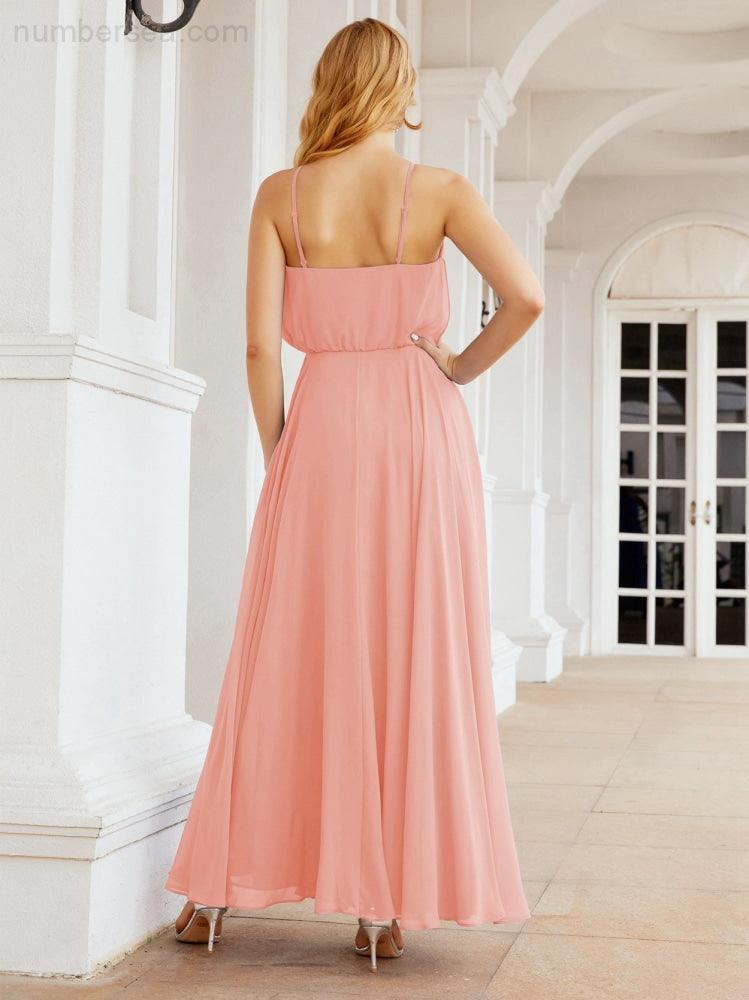 Baoleely  Halter Long Bridesmaid Dresses Formal A line Juniors Dress 28029