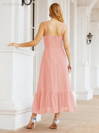 Baoleely Blackless Strap Bridesmaid Dress Ankle Length 28028