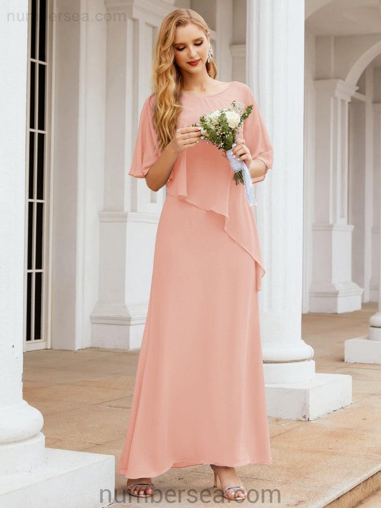 Vestido largo de fiesta formal Sunderly para la madre de la novia con capa de volantes SY28026