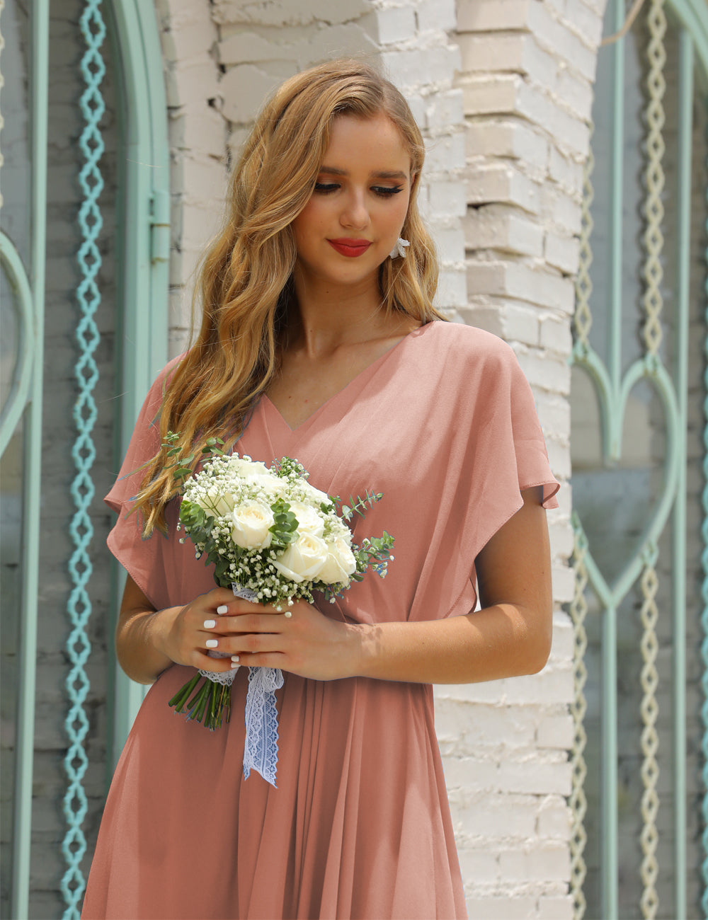 Cinnamon Pink Color Size 14 Mother of the Bride Dress SEA28020