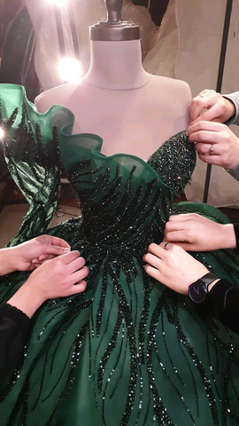 Vestido de baile verde de lujo, vestido verde para quinceañera Y6544