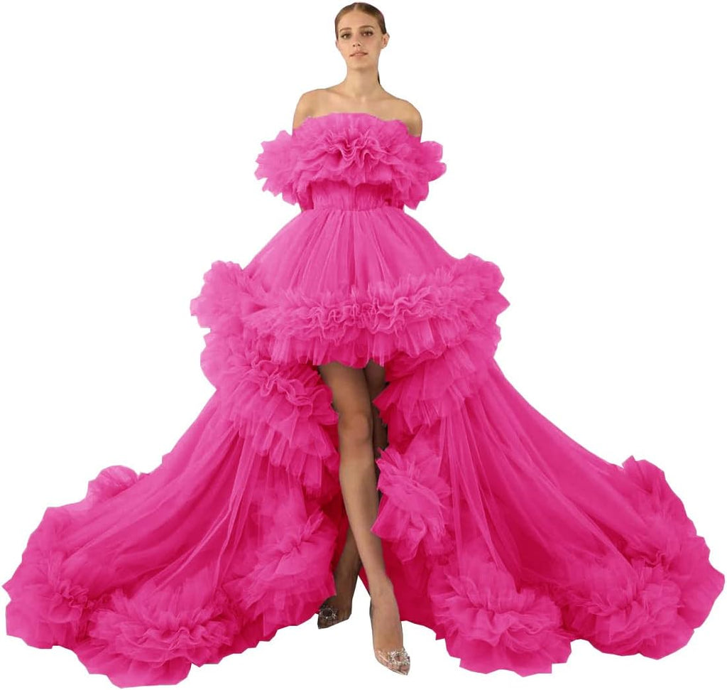 Bata de tul con volantes para sesión de fotos de maternidad, bata de maternidad transparente con hombros descubiertos, vestido para baby shower, vestido de graduación. 