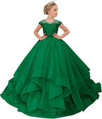 Vestidos de niña de las flores con apliques de encaje 