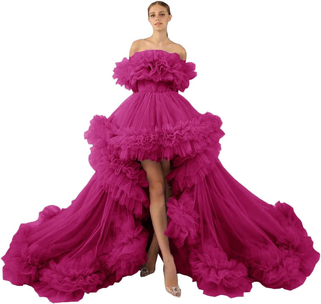 Bata de tul con volantes para sesión de fotos de maternidad, bata de maternidad transparente con hombros descubiertos, vestido para baby shower, vestido de graduación. 