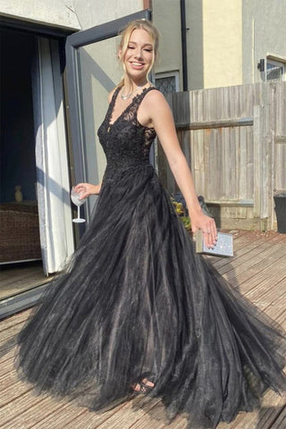 Robe de bal longue à col en V