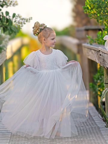 Vestido de tul y encaje hasta el tobillo (2003227816) 