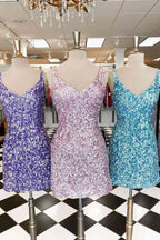 Robe de bal à sequins à col en V