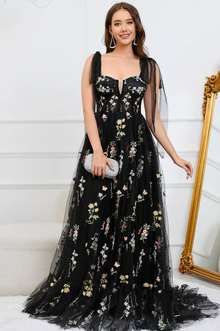 Elegant Black Off The Shoulder Long Sleeves A-Line Prom Dress