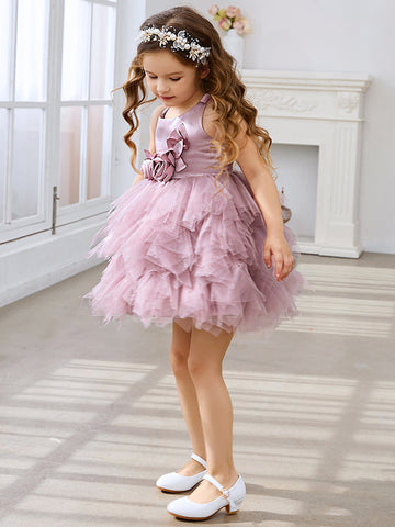 Vestido de princesa/vestido de tul hasta la rodilla para bebé niña 