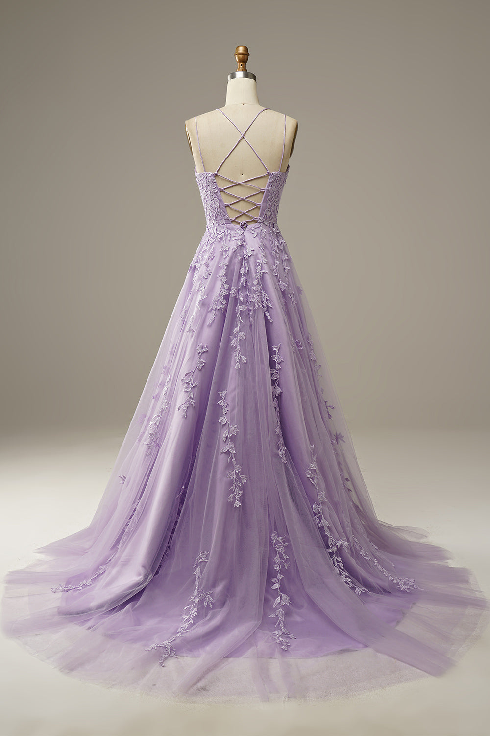 Princess Spaghetti Straps Prom Dress
