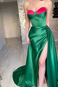 Robe de bal sirène sans manches à décolleté cœur et fente éblouissante