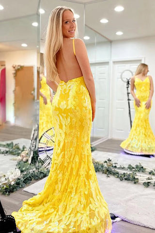 Vestido largo de fiesta de lentejuelas naranjas brillantes estilo sirena