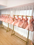 Floral Embroidery Sequins Tulle Knee-length Pink Baby Girl Dress