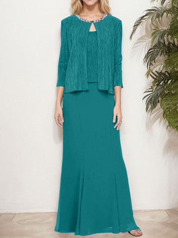 Metallic Mock Two-Piece Gown with Jacket