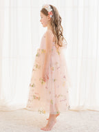 Vestido rosa de tul hasta el tobillo, corte en A (2003227599) 