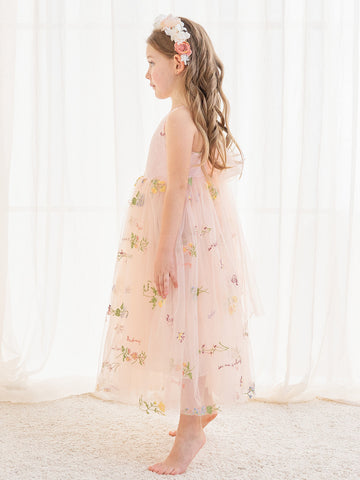 Robe rose en tulle coupe trapèze, longueur cheville (2003227599) 