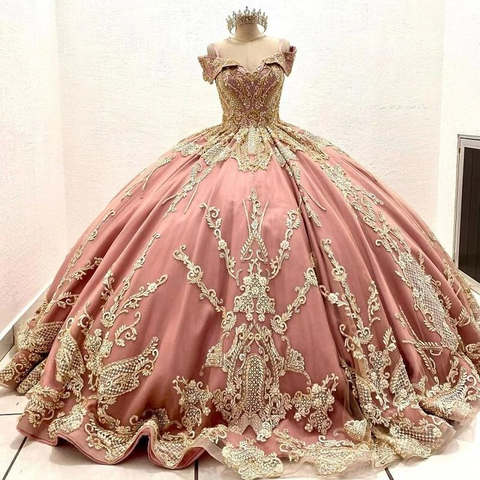 Vestido de quinceañera nuevo para niña dulce, con apliques de cuentas, vestido de princesa largo hasta el suelo Y6521