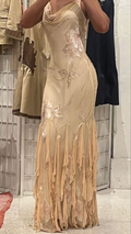 Vestido de noche único con tirantes finos, estampado de gasa, volantes con cuentas, estilo sirena, modelo Y8254