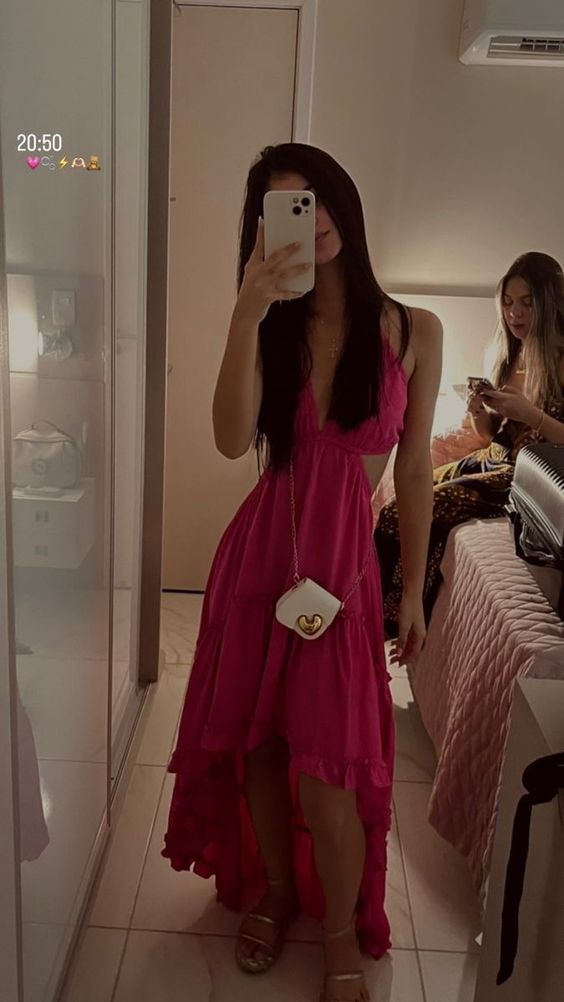 Vestido de noche sexy de corte A con escote en V y bajo asimétrico, estilo bohemio, ideal para las vacaciones de verano en la playa (Y6943)