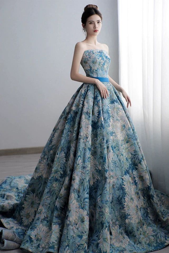 Vestido largo de fiesta con mangas desmontables de estilo nuevo. Vestido de noche formal único Y6081