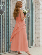 Vestido largo de gasa de talla grande para la madre de la novia, vestido de gala para dama de honor, vestido de graduación SY28019