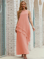 Vestido largo de gasa de talla grande para la madre de la novia, vestido de gala para dama de honor, vestido de graduación SY28019