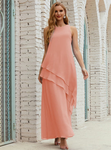 Vestido largo de gasa de talla grande para la madre de la novia, vestido de gala para dama de honor, vestido de graduación SY28019