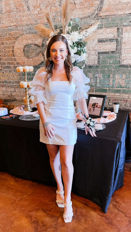 Robe blanche de bal de fin d'année, robe blanche de soirée Y2277