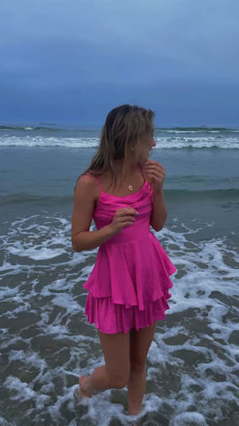 Robe de soirée courte trapèze à fines bretelles Y2271