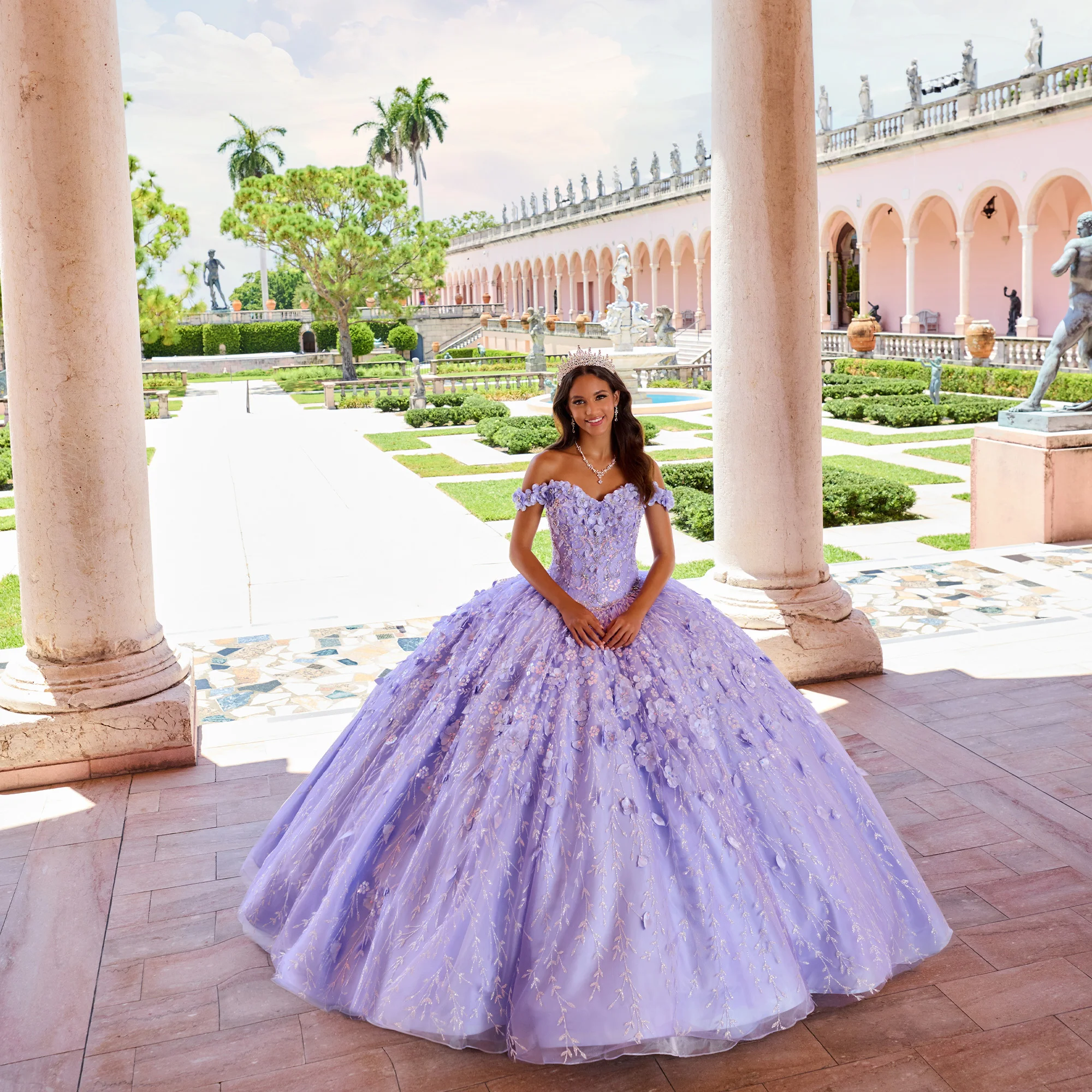 Vestido de quinceañera de baile con flores bordadas a mano en color verde esmeralda, vestido de hombros descubiertos con escote corazón Y293