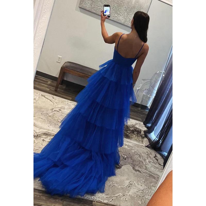 Superbe et charmante robe de soirée trapèze sans manches à dos nu