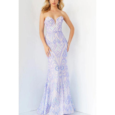 Sweetheart Strapless Sleeveless Sequined Mermaid Long Prom Evening Dress