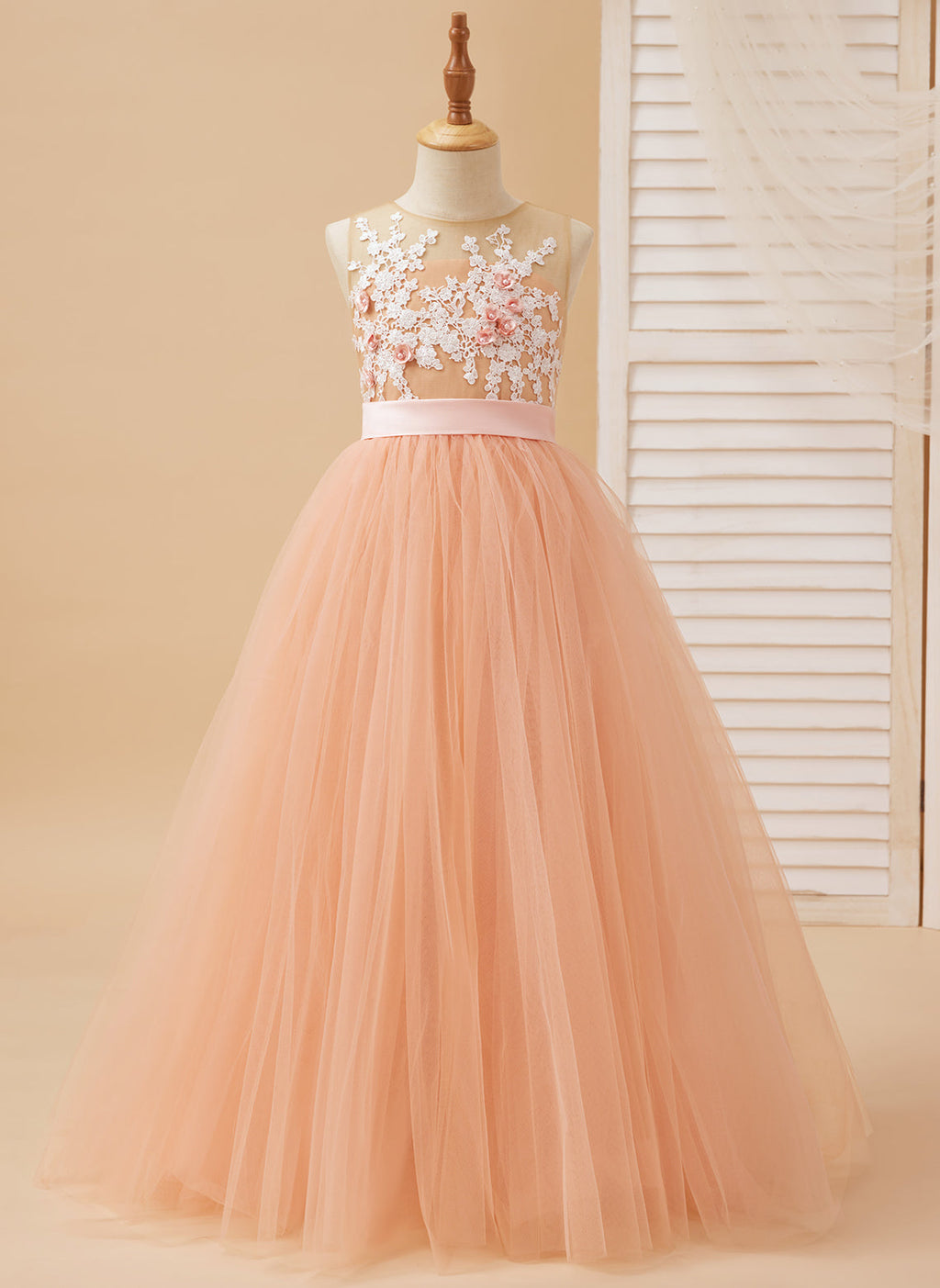 Vestido de gala/vestido de princesa de tul hasta el suelo 