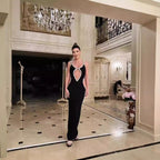 Robe de bal glamour noire bustier à strass 