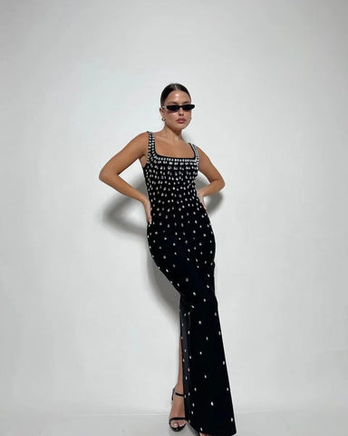 Sexy Backless Crystal Bandage Prom Dress for Party