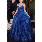 Vestido de noche largo de tul fruncido transparente con escote en A y escote en forma de corazón brillante