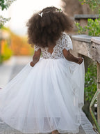 Vestido bohemio de encaje hasta el tobillo para niña de las flores 