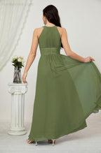 Robe de soirée formelle Baoleely en mousseline de soie, col licou, longue, sans manches, robe de demoiselle d'honneur 2802 