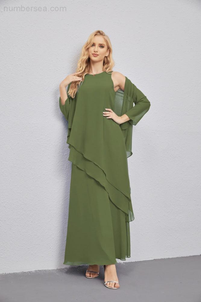 Vestidos de madre de la novia con cárdigan ligero abierto al frente, vestido formal de fiesta 28081 