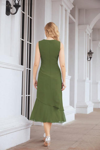 Vestido de fiesta formal de dos piezas corte A para la madre de la novia Sunderly SY28072