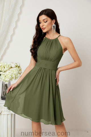 Vestidos de fiesta de bienvenida con cuello halter, vestido formal de cóctel para noche 28011 