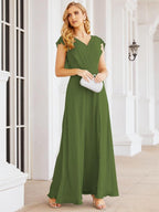 Robe de demoiselle d'honneur Sunnderly, robe de bal formelle à cape, robe dos nu pour la mère de la mariée SY28058 