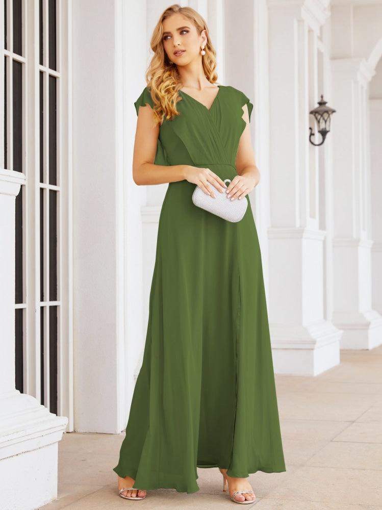 Vestidos de dama de honor Sunderly, vestido de gala formal con capa, vestido con espalda descubierta para la madre de la novia SY28058 